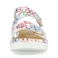 Women Rieker Velcro Cross Strap Wedge Sandal - Mosaic Print