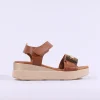 Women Oh My Sandals Velcro Link Wedge - Cognac