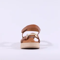 Women Oh My Sandals Velcro Link Wedge - Cognac