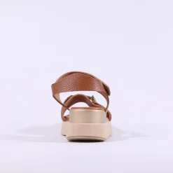 Women Oh My Sandals Velcro Link Wedge - Cognac