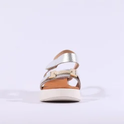 Women Oh My Sandals Velcro Link Wedge - Metallic Combi