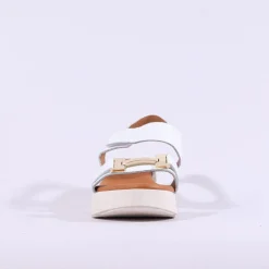 Women Oh My Sandals Velcro Link Wedge - White