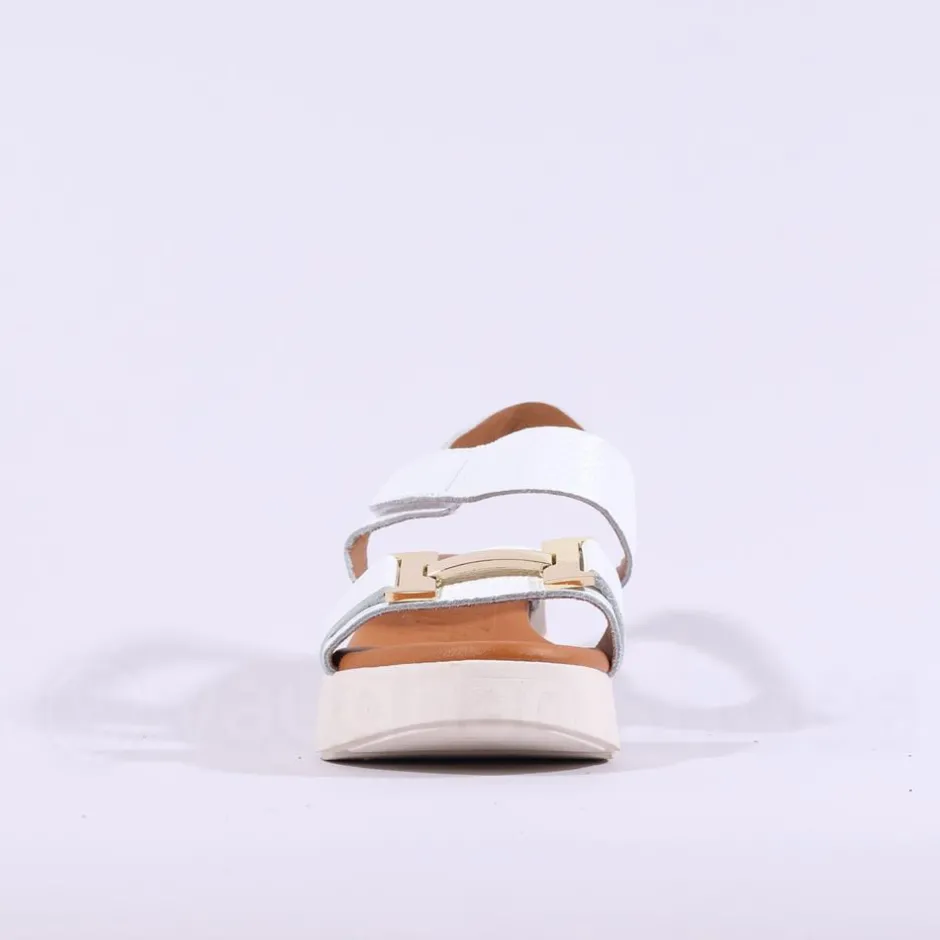 Women Oh My Sandals Velcro Link Wedge - White