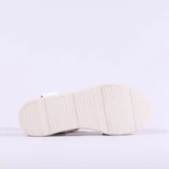Women Oh My Sandals Velcro Link Wedge - White