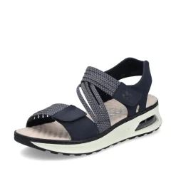 Women Rieker 2 Velcro Strappy Comfort Sandal - Navy
