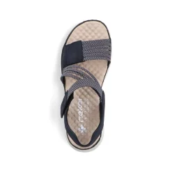 Women Rieker 2 Velcro Strappy Comfort Sandal - Navy
