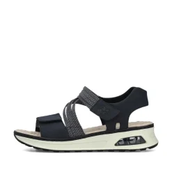 Women Rieker 2 Velcro Strappy Comfort Sandal - Navy