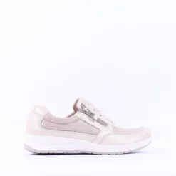 Women Caprice Vera Side Zip Comfort Shoe - Pearl Combi