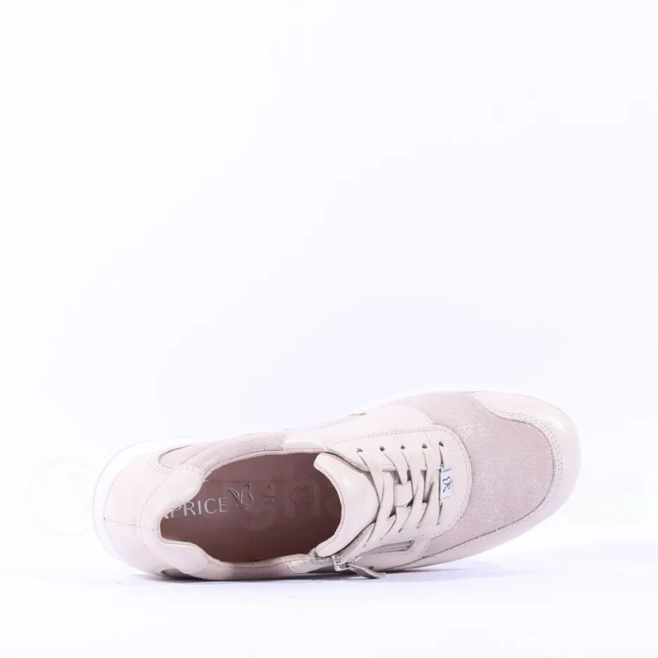 Women Caprice Vera Side Zip Comfort Shoe - Pearl Combi