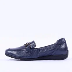 Women Caprice Verena Slip On Deerskin Loafer - Navy Deerskin