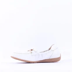 Women Caprice Verena Slip On Deerskin Loafer - White Deerskin