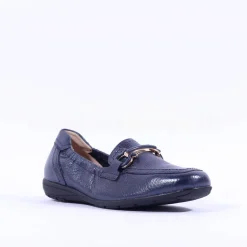 Women Caprice Verena Slip On Deerskin Loafer - Navy Deerskin