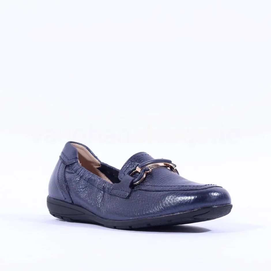 Women Caprice Verena Slip On Deerskin Loafer - Navy Deerskin