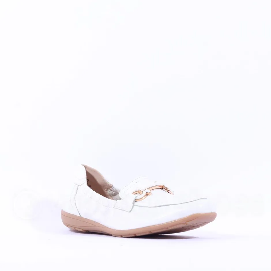 Women Caprice Verena Slip On Deerskin Loafer - White Deerskin