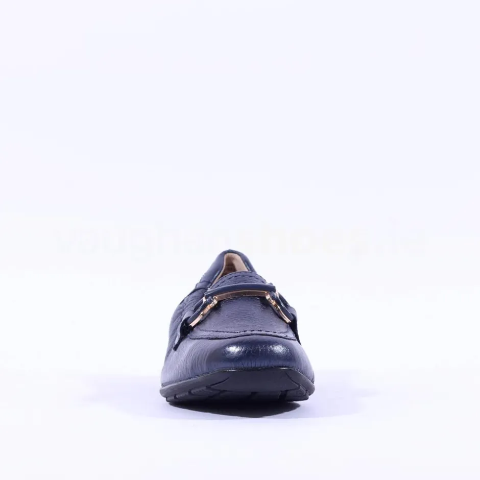 Women Caprice Verena Slip On Deerskin Loafer - Navy Deerskin