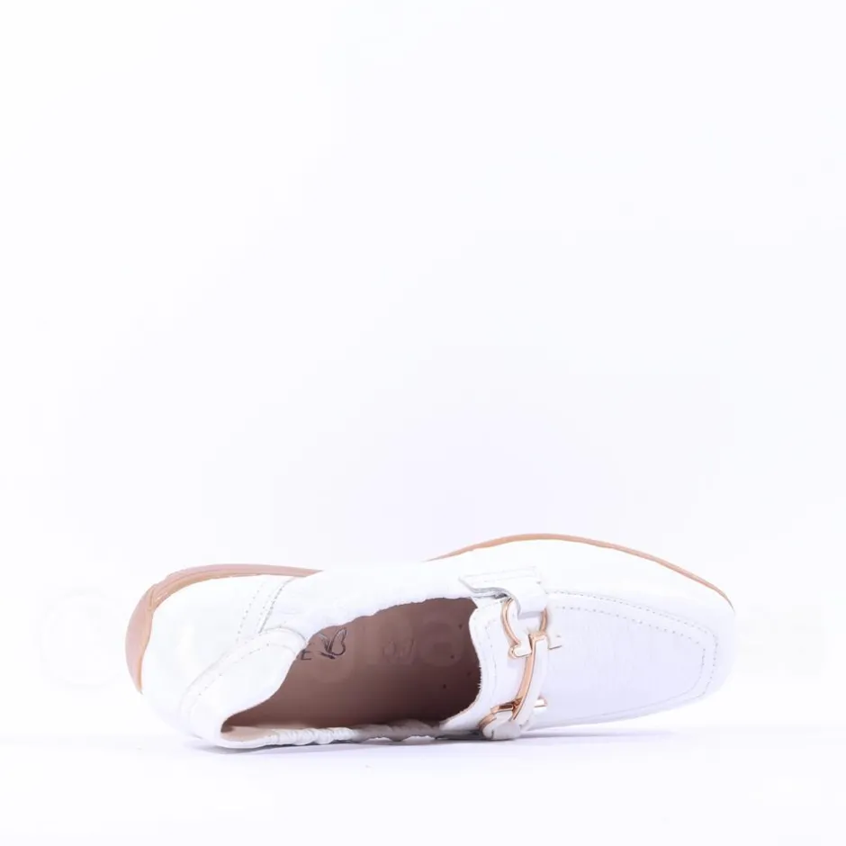 Women Caprice Verena Slip On Deerskin Loafer - White Deerskin