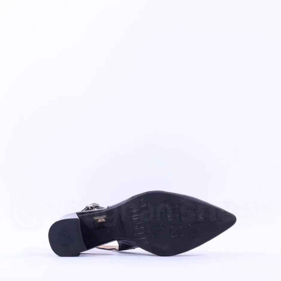 Women Wonders Vilma Slingback Block Heel - Black Patent