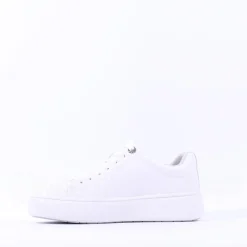 Women Tamaris Violetta Platform Laced Trainer - White Leather