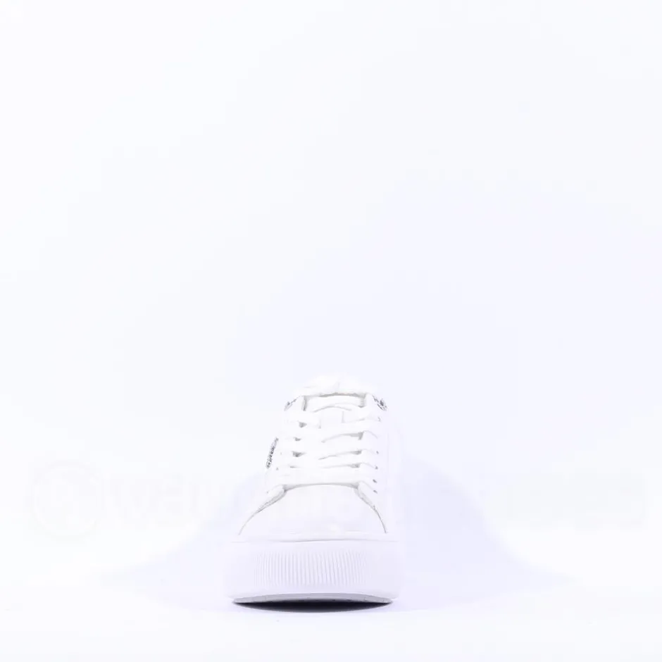 Women Tamaris Violetta Platform Laced Trainer - White Leather