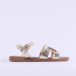 Women Una Healy Viva La Vida Flat H Sandal - Gold