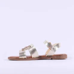 Women Una Healy Viva La Vida Flat H Sandal - Gold