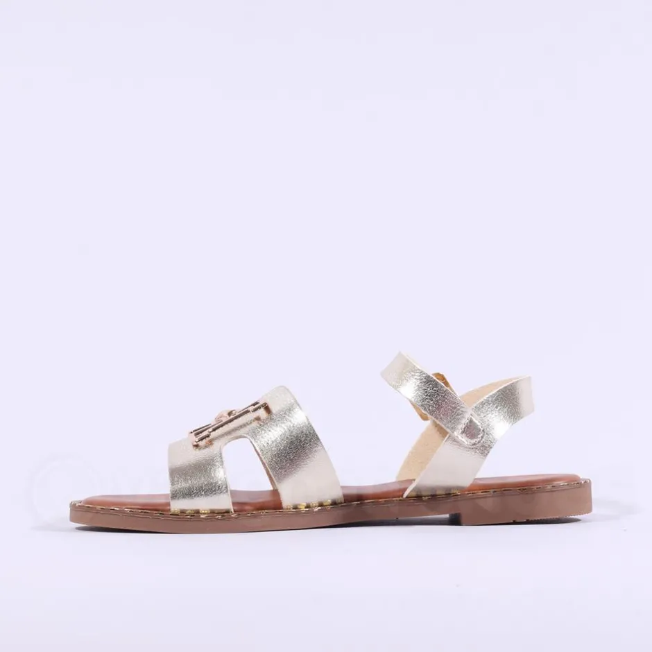 Women Una Healy Viva La Vida Flat H Sandal - Gold