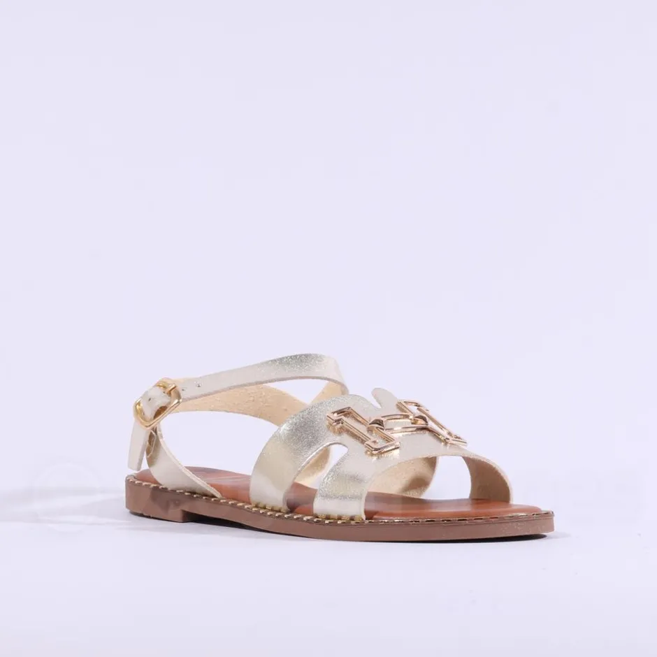 Women Una Healy Viva La Vida Flat H Sandal - Gold