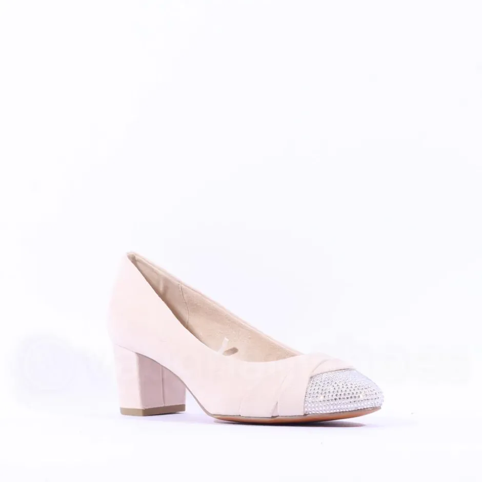 Women Marco Tozzi Walki Diamante Toe Heel - Cream