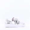 Women Gabor Waltz False Ribbon Lace Trainer - Silver