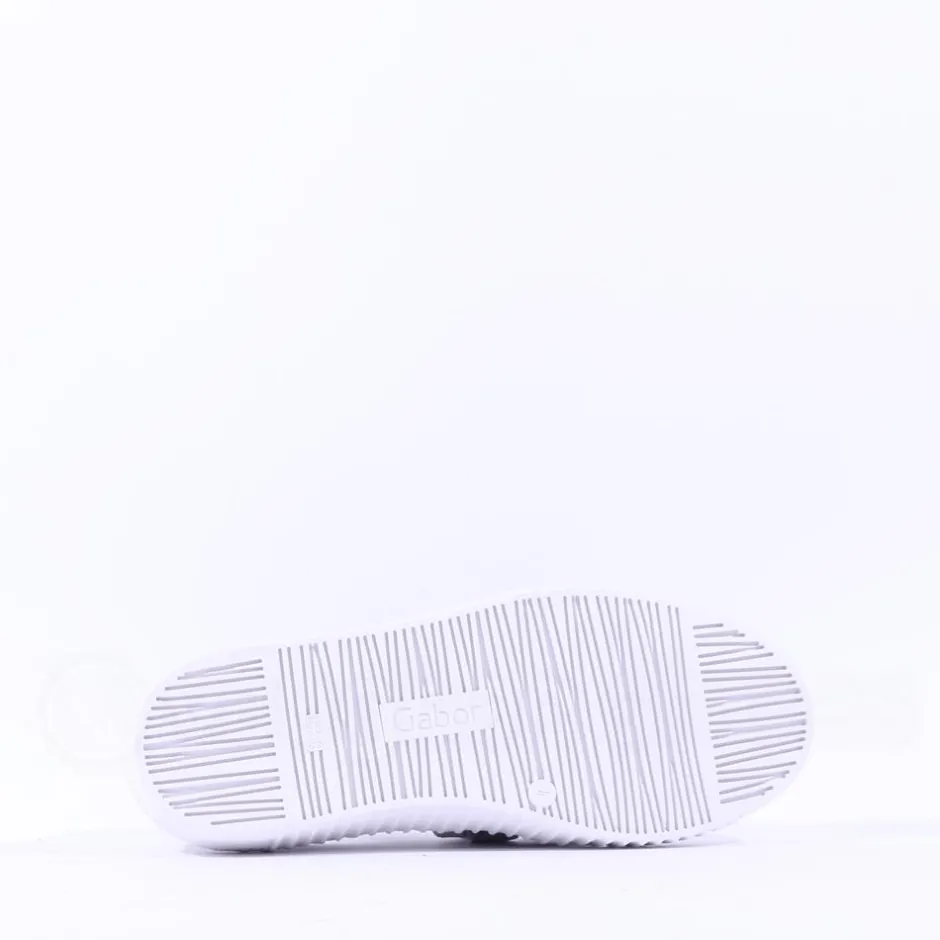 Women Gabor Waltz False Ribbon Lace Trainer - Silver