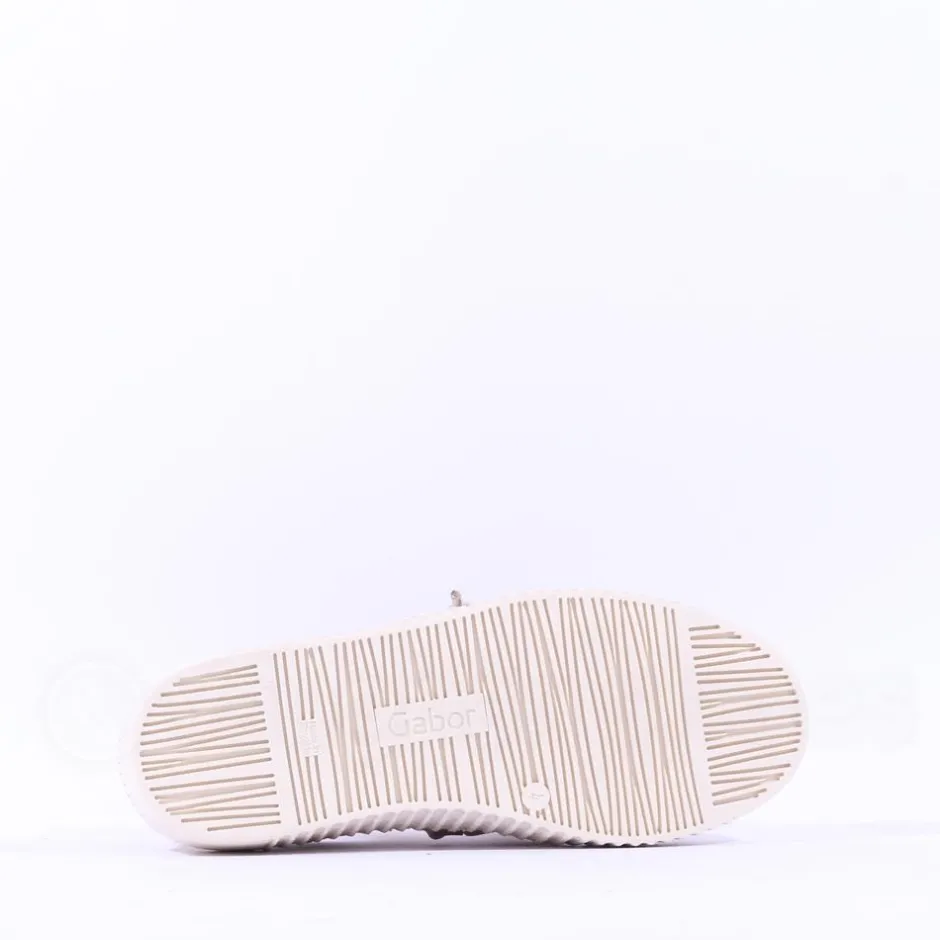 Women Gabor Waltz False Ribbon Lace Trainer - Metallic Leather