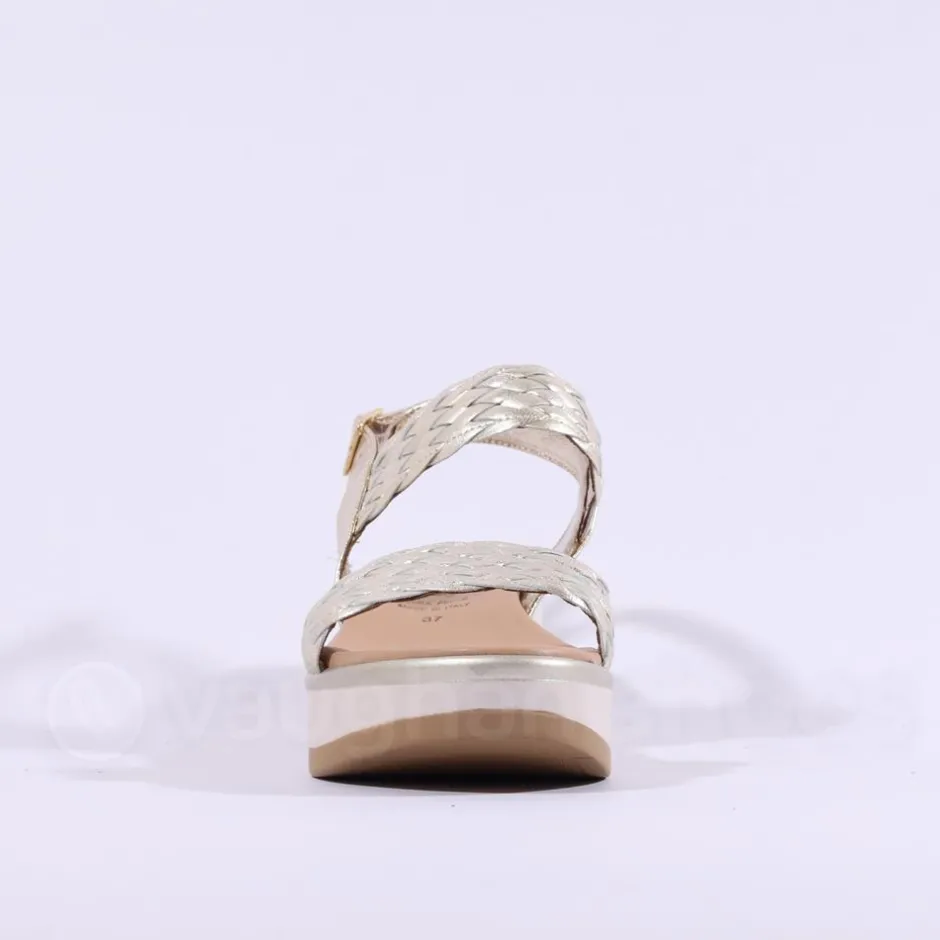 Women Repo Weave Wedge Sandal - Gold