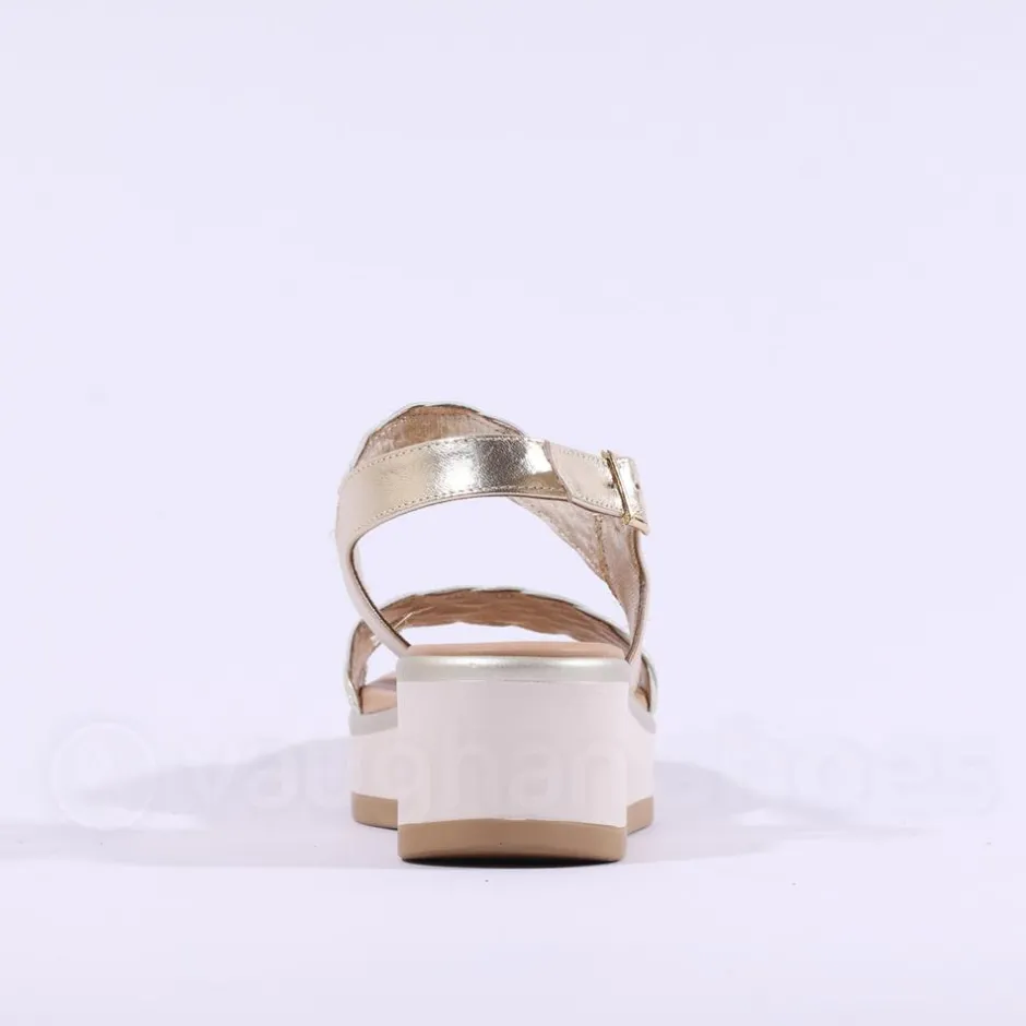 Women Repo Weave Wedge Sandal - Gold