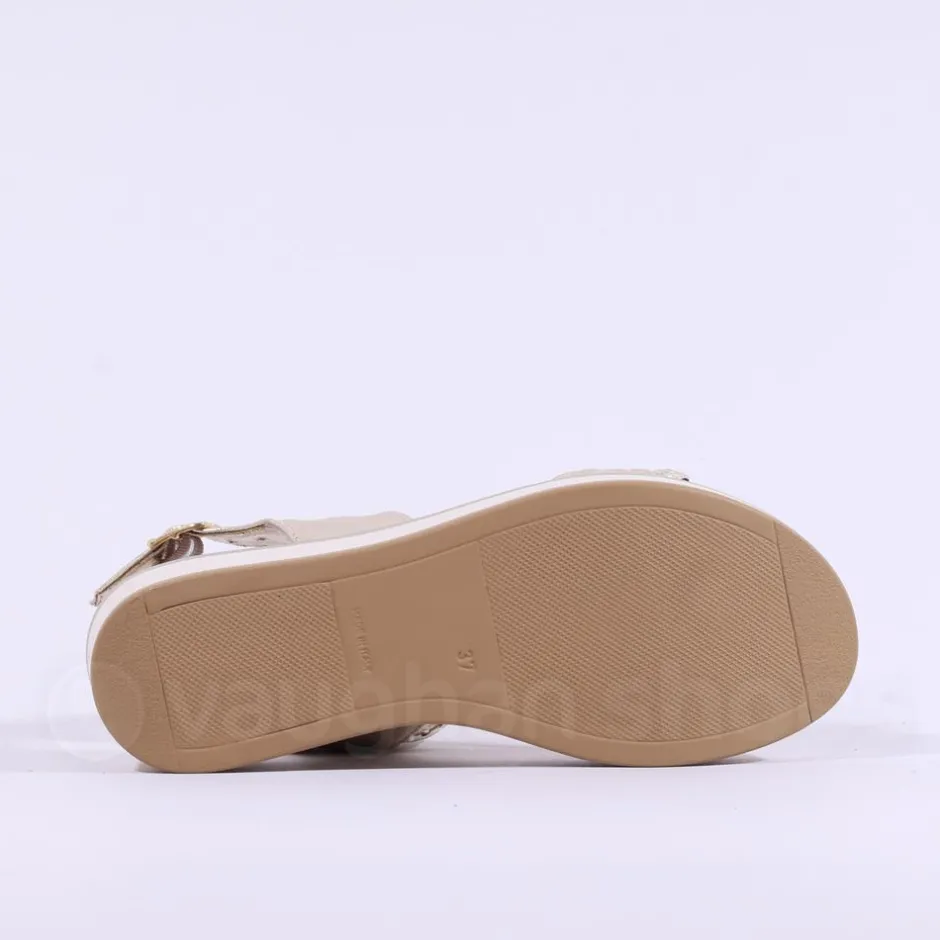 Women Repo Weave Wedge Sandal - Gold