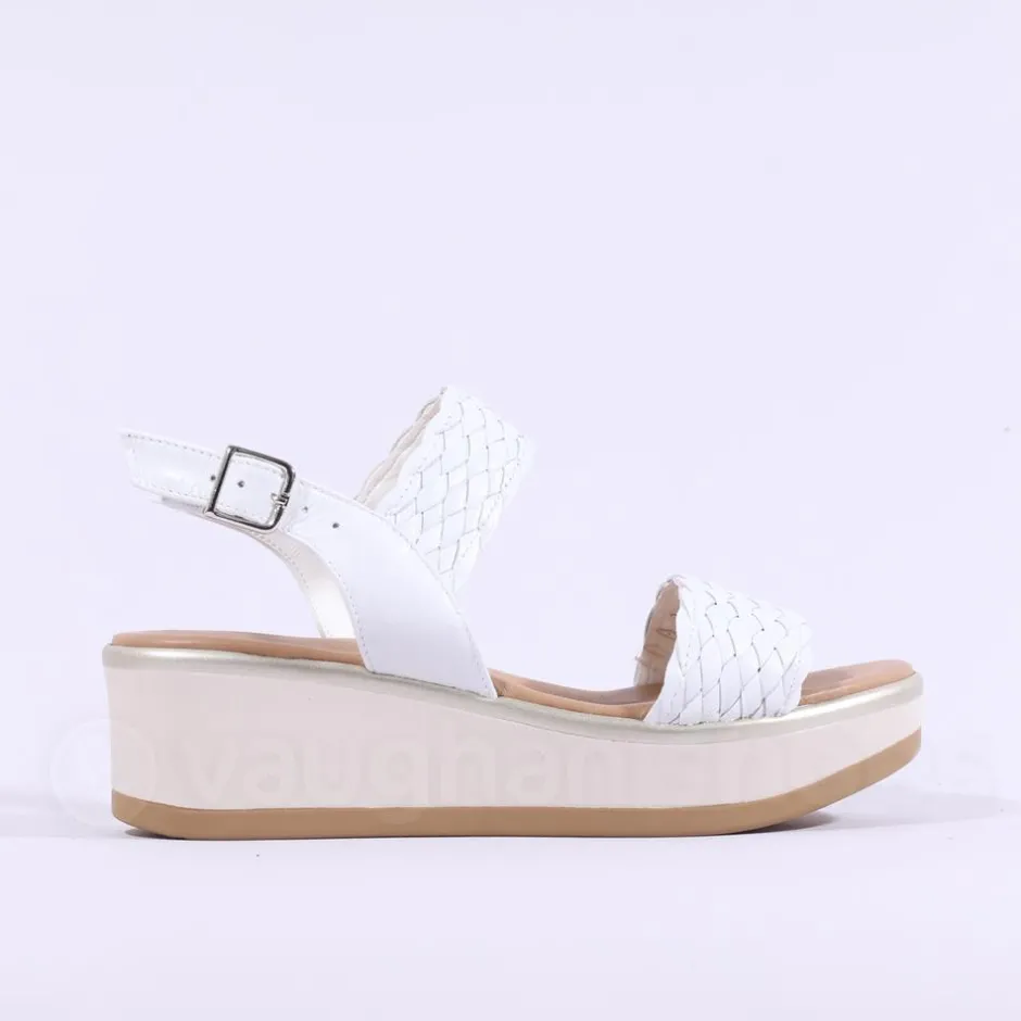 Women Repo Weave Wedge Sandal - White