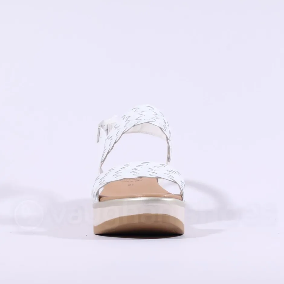 Women Repo Weave Wedge Sandal - White
