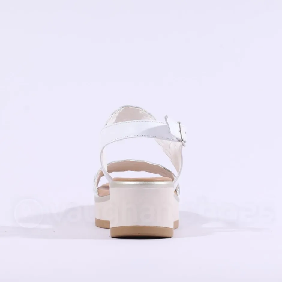 Women Repo Weave Wedge Sandal - White