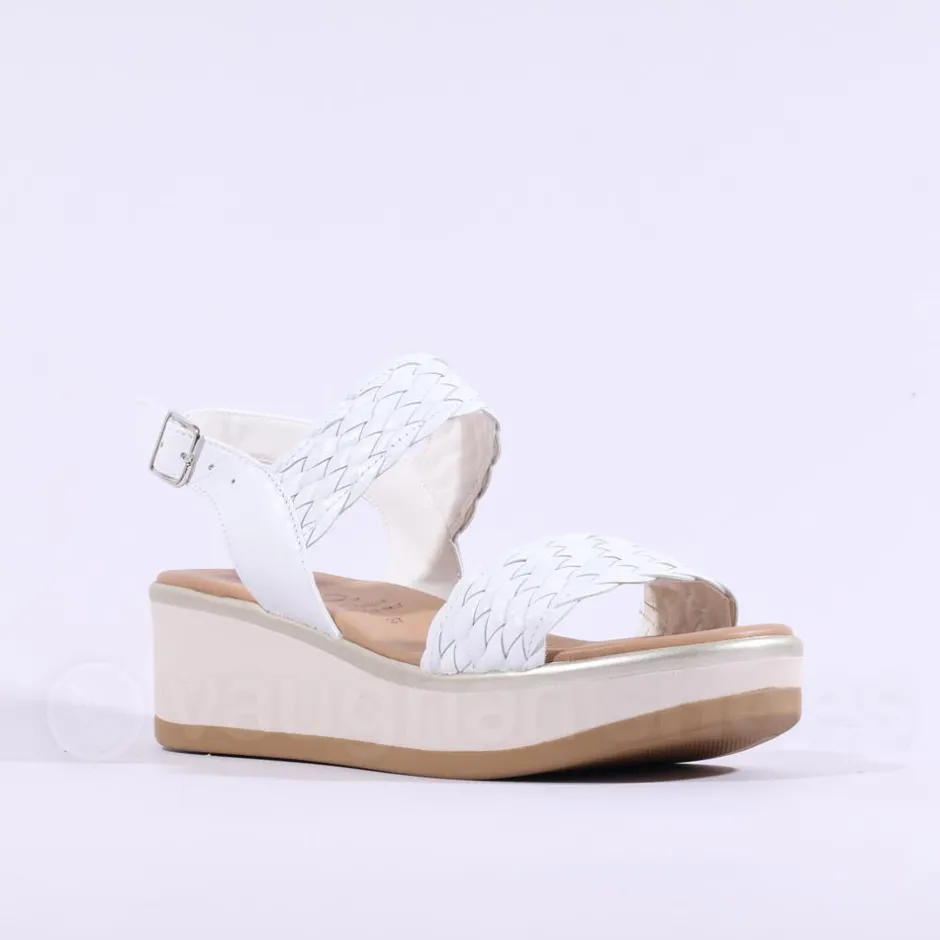 Women Repo Weave Wedge Sandal - White