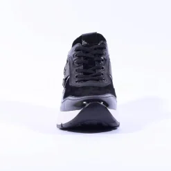Women NeroGiardini Wedge Lace Trainer - Black Combi