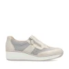 Women Rieker Wedge Mesh Shoe With Side Zip - Beige Metallic