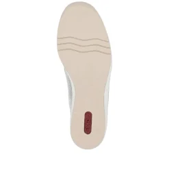 Women Rieker Wedge Mesh Shoe With Side Zip - Beige Metallic