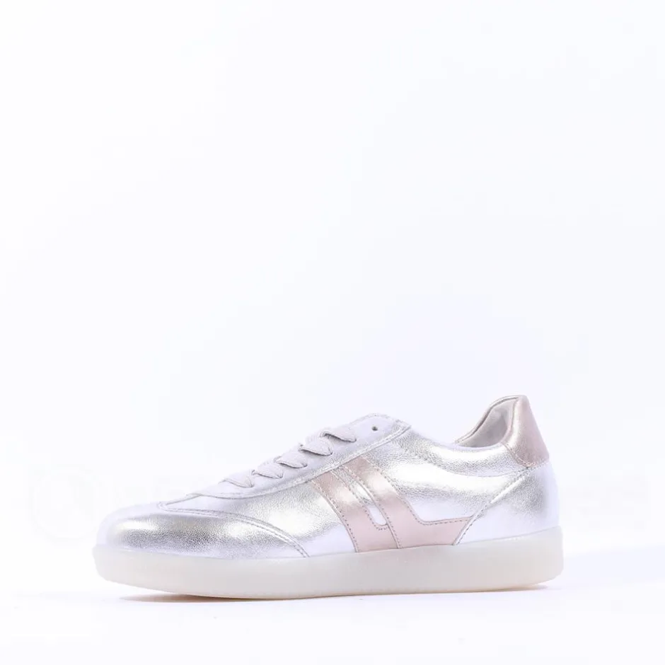 Women Gabor West Gumsole Laced Trainer - Metallic Combi
