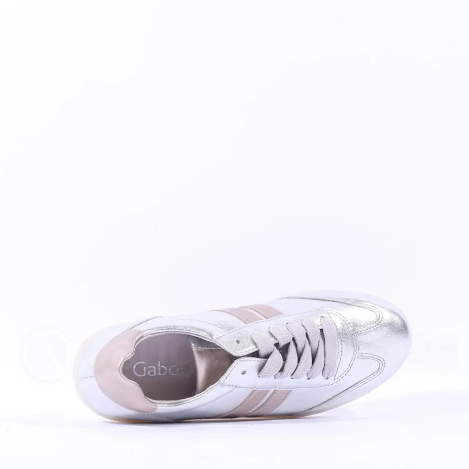 Women Gabor West Gumsole Laced Trainer - Metallic Combi