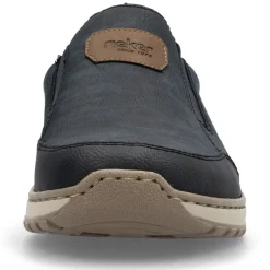 Rieker Men Wide Fit Slip On Shoe - Navy Tan