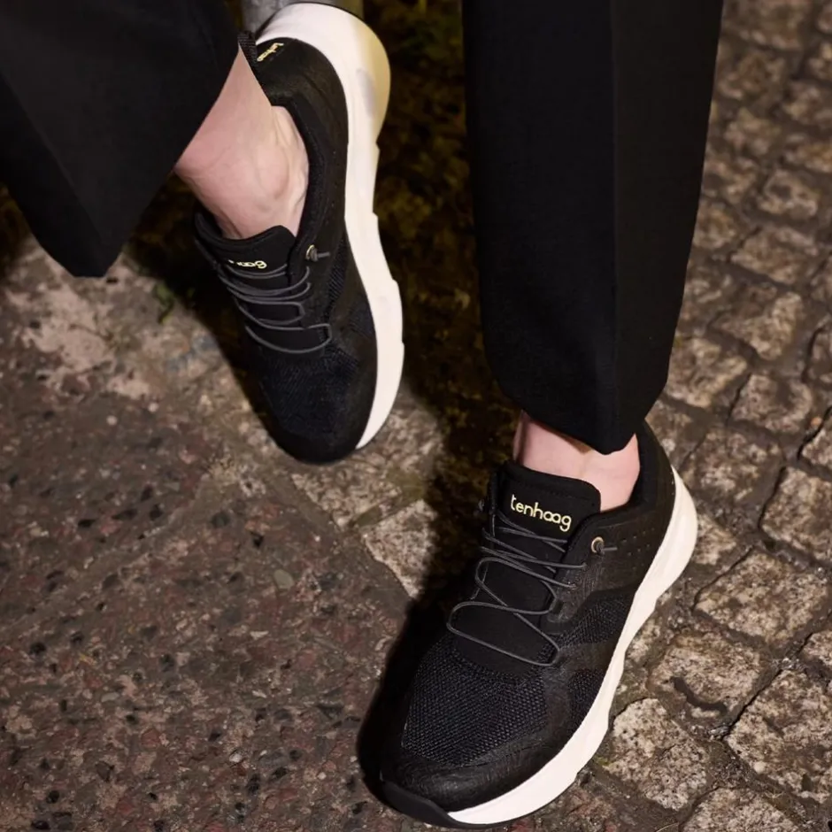 Women Ten Haag Women Elastic Lace Trainer - Black