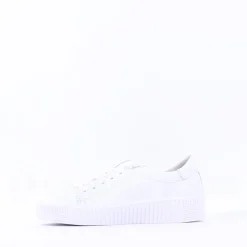 Women Gabor Woodall Elastic Lace Trainer - White Leather