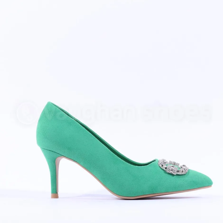 Women Sorento Woodland Classic Brooch Heel - Green