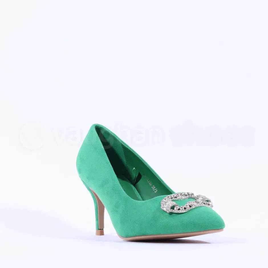 Women Sorento Woodland Classic Brooch Heel - Green