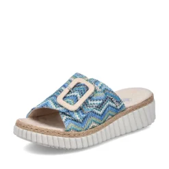 Women Rieker Woven Buckle Detail Mule Sandal - Multi