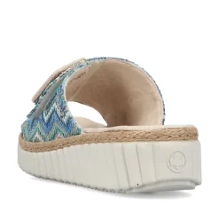 Women Rieker Woven Buckle Detail Mule Sandal - Multi